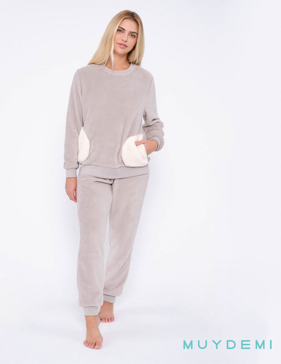 C892047 Set pijama cozy bolsillo